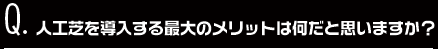 人工芝を導入する最大のメリットは何だと思いますか？